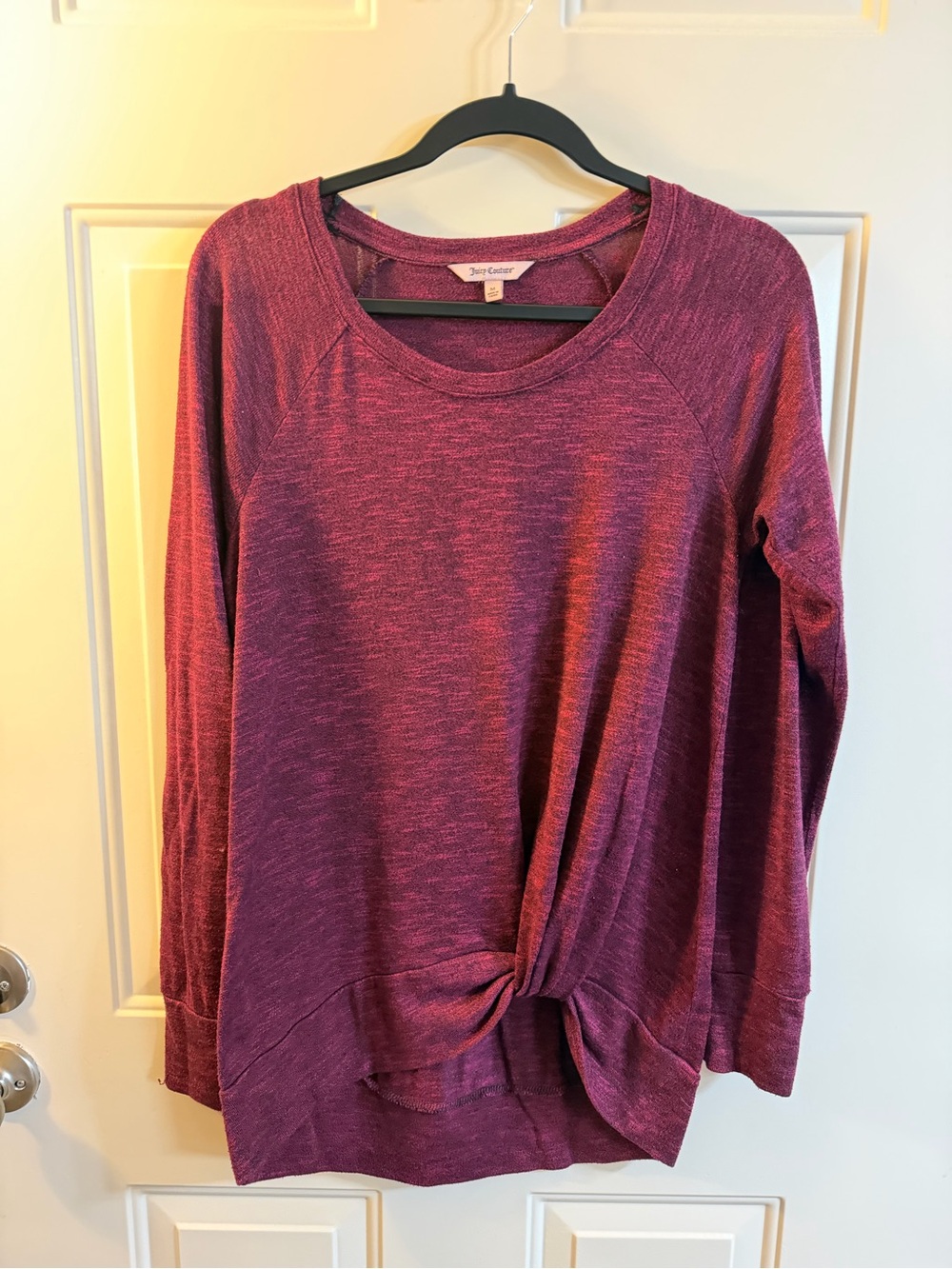 Juicy Couture Heathered Berry Long Sleeve Top Size M Y2K Casual Lounge